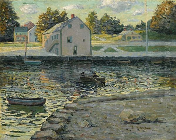 Boating On The Connecticut River Oil Painting by Ernest Lawson