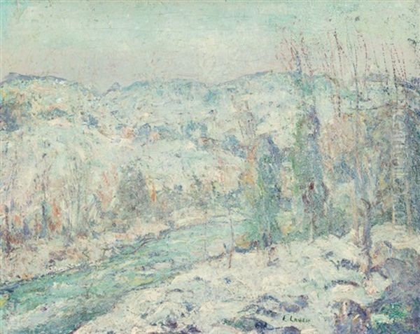 Snow Oil Painting by Ernest Lawson