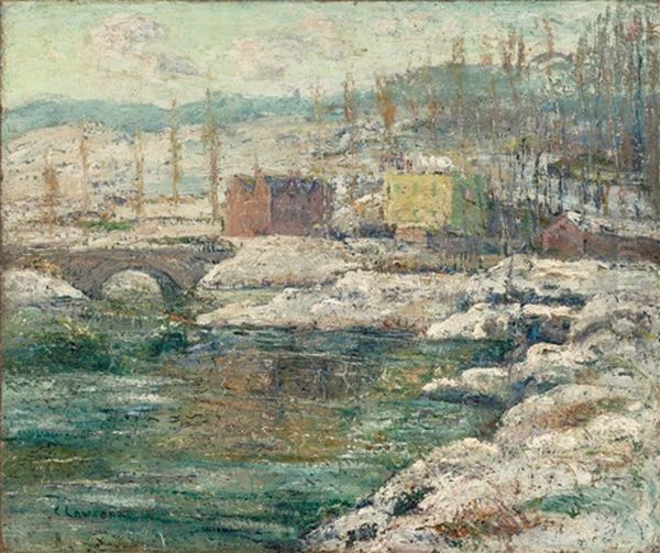 Tibbetts Creek In Winter Oil Painting by Ernest Lawson