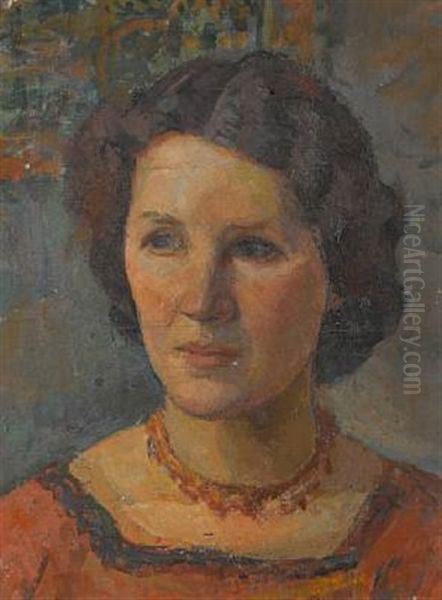 Portrait Of Marg Lawson Oil Painting by Ernest Lawson