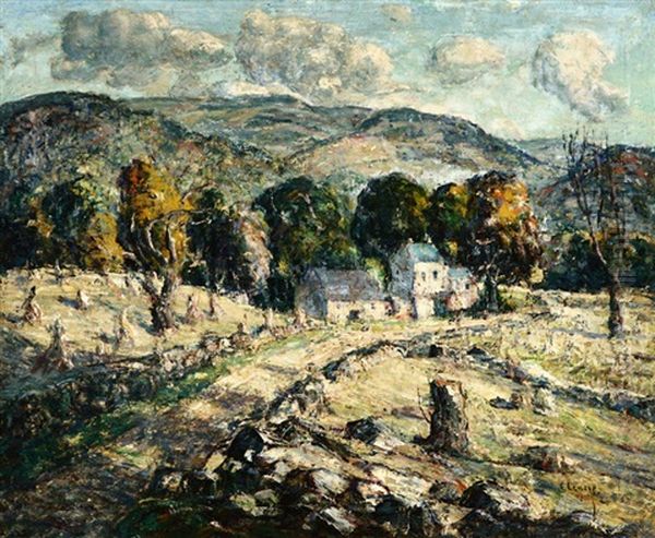 Summer, Rural Farm Scene Oil Painting by Ernest Lawson