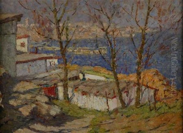 Sun Drenched Coast, Southern France Oil Painting by Ernest Lawson