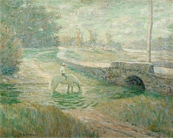 Watering The White Horse Oil Painting by Ernest Lawson