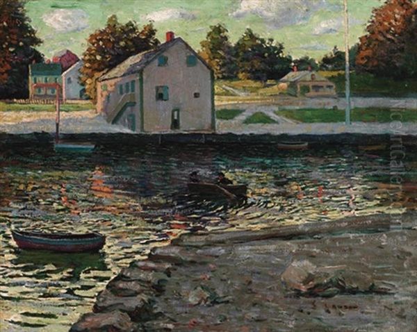 Boating On The Connecticut River Oil Painting by Ernest Lawson