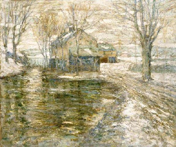 Stream By The Farm Oil Painting by Ernest Lawson