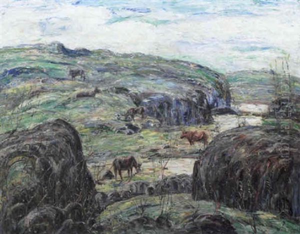 Mountain Grazing Oil Painting by Ernest Lawson