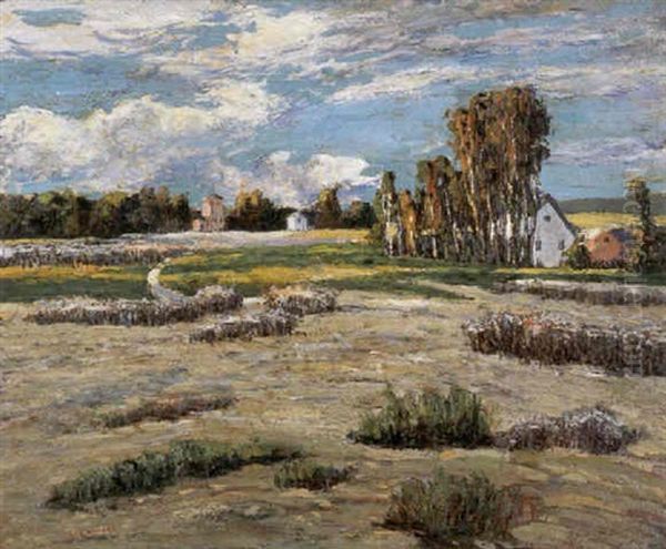 Farmhouse In Country Setting With Sagebrush Oil Painting by Ernest Lawson