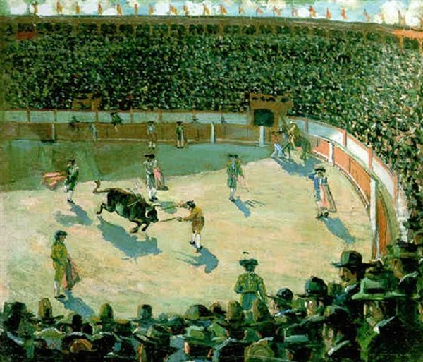 The Bullfight Oil Painting by Ernest Lawson