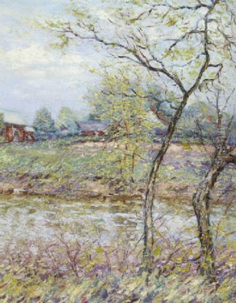 Springtime Oil Painting by Ernest Lawson