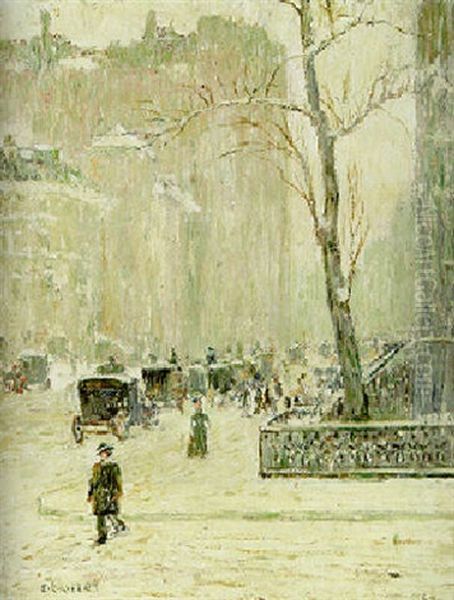 Winter In New York Oil Painting by Ernest Lawson