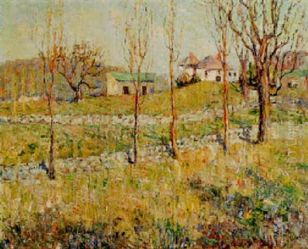 Spring Hillside Oil Painting by Ernest Lawson