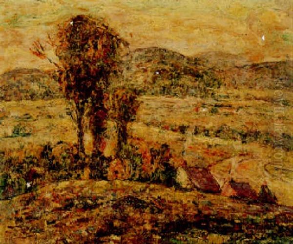 Hilly Landscape Oil Painting by Ernest Lawson