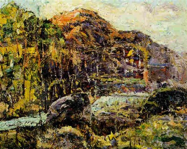 Mountain Landscape With Stream Oil Painting by Ernest Lawson