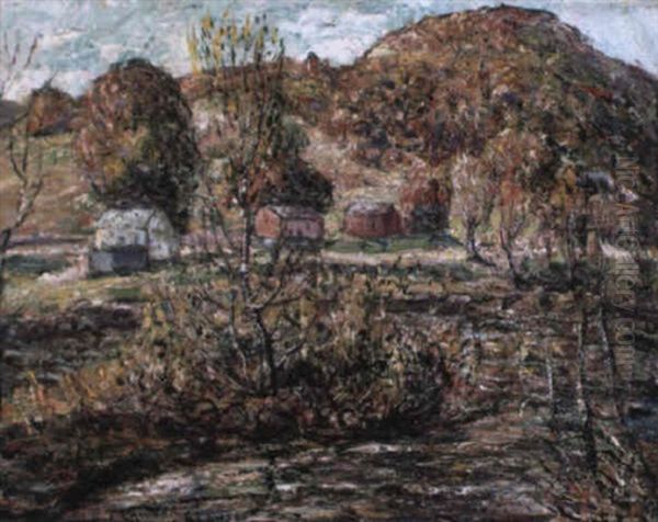 Autumn At Little Falls Oil Painting by Ernest Lawson