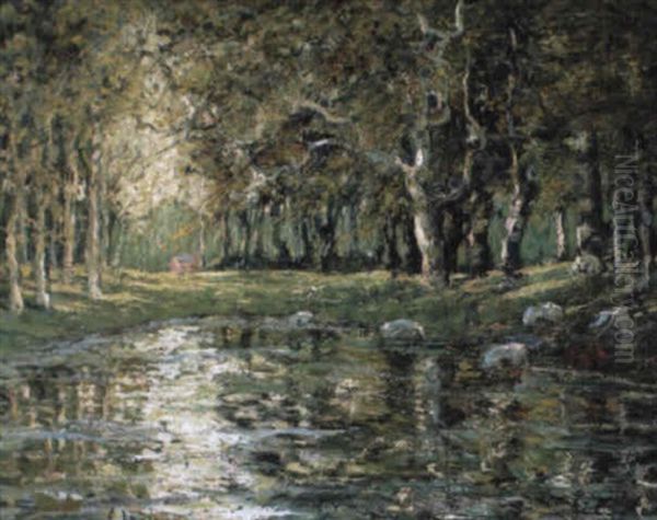 Wooded Landscape With Pond Oil Painting by Ernest Lawson