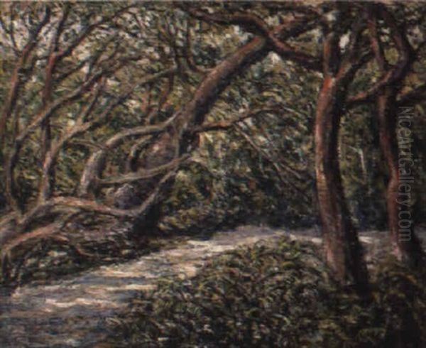 Path In The Forest Oil Painting by Ernest Lawson