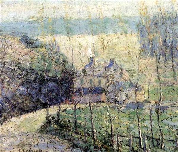 Misty Day Oil Painting by Ernest Lawson