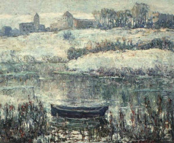 Winter Pond Oil Painting by Ernest Lawson