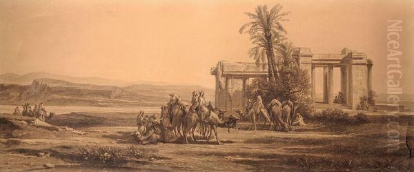 Campement De Bedouins Oil Painting by Jean-Joseph Bellel