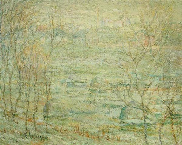 Spring Landscape, Harlem River Oil Painting by Ernest Lawson