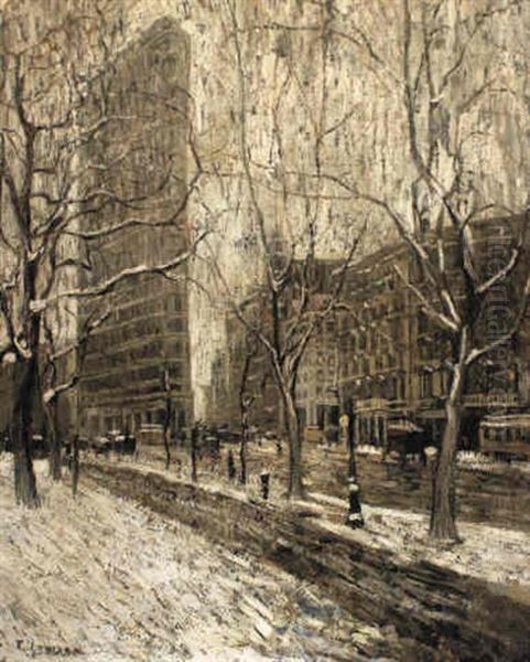 The Flatiron Building Oil Painting by Ernest Lawson