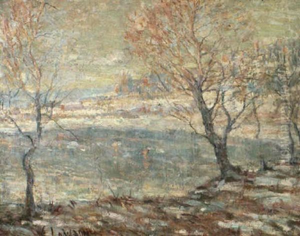 Inwood On Hudson, In The Snow Oil Painting by Ernest Lawson