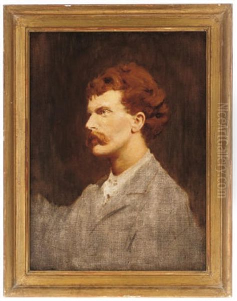 Portrait Of Cecil Gordon Lawson The Artist's Brother Oil Painting by Francis Wilfred Lawson