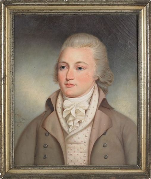 Portrait Of Charles Hall, Attorney Of Sunbury, Pennsylvania (after James Peale) Oil Painting by Oliver Ingraham Lay