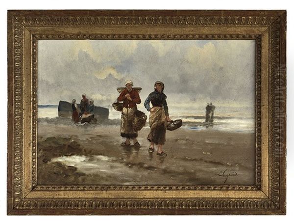 Retour De Peche Oil Painting by Joseph Fortune-Seraphin Layraud