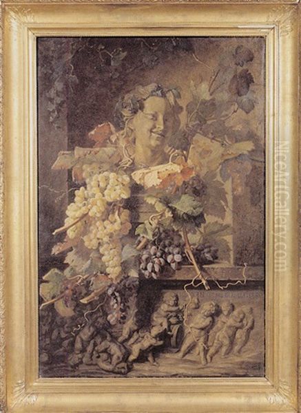 La Vigne Au Buste Et Au Bas-relief Oil Painting by Jean-Pierre Lays