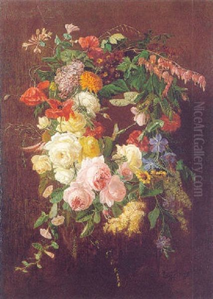 Fleurs De Printemps Oil Painting by Jean-Pierre Lays