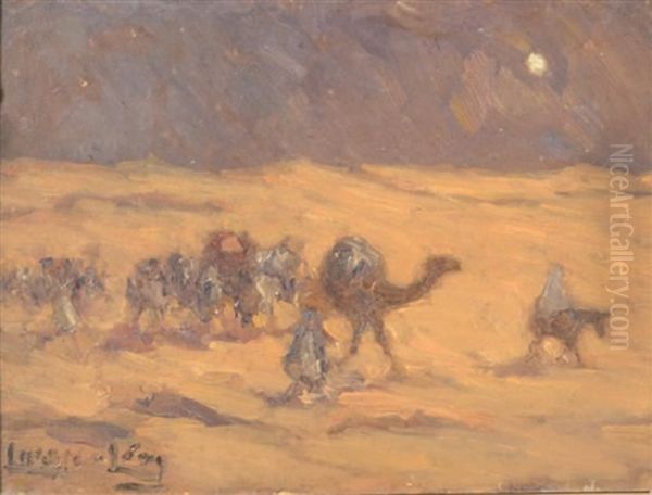 Caravane Au Clair De Lune Oil Painting by  Lazare-Levy