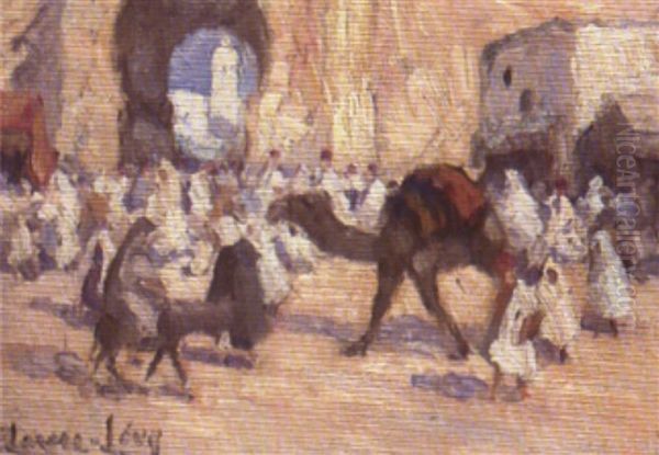 L'entree De La Ville A Kairouan Oil Painting by  Lazare-Levy