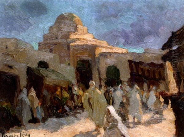 Soir A Kairouan Oil Painting by  Lazare-Levy