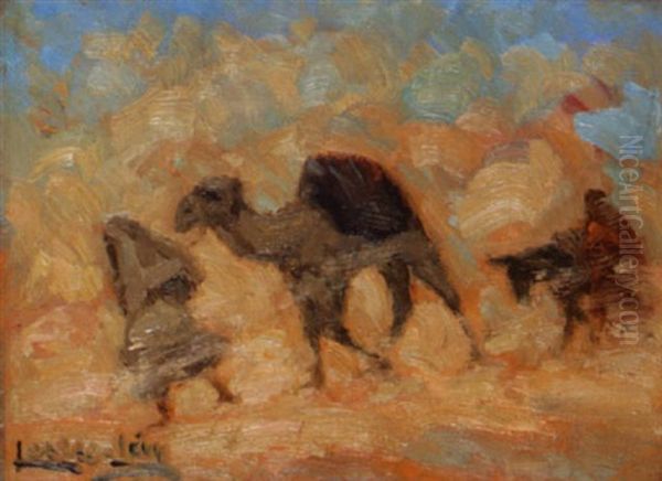 Tempete De Sable Dans Le Sud Tunisien Oil Painting by  Lazare-Levy