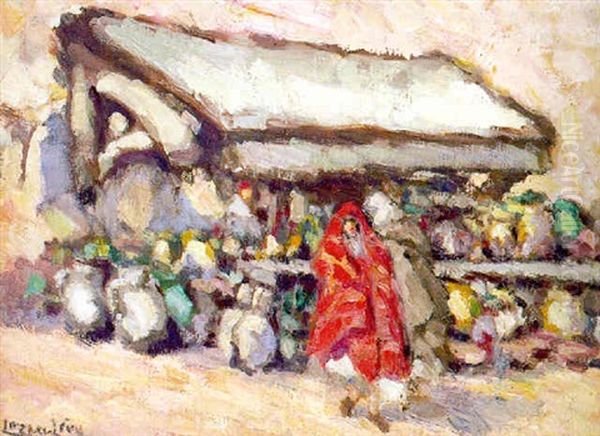 Marchand De Poteries A Gabes Oil Painting by  Lazare-Levy