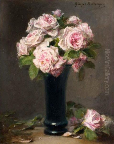 Still Life With Roses Oil Painting by Georges Bellenger