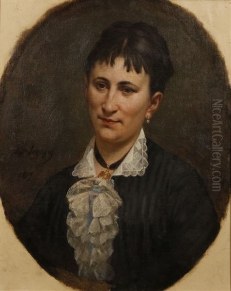 Tete De Femme Oil Painting by Jean Raymond Hippolyte Lazerges