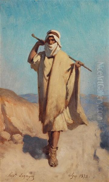 Promeneur Algerien Oil Painting by Jean Raymond Hippolyte Lazerges