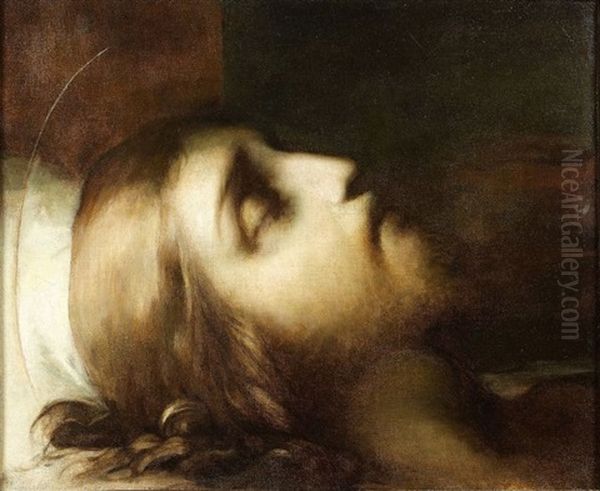 Visage Du Christ Au Tombeau Oil Painting by Jean Raymond Hippolyte Lazerges