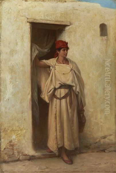 Femme A La Jarre Oil Painting by Jean Raymond Hippolyte Lazerges