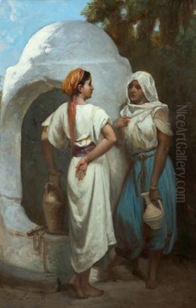 Femmes Au Puit Oil Painting by Jean Raymond Hippolyte Lazerges