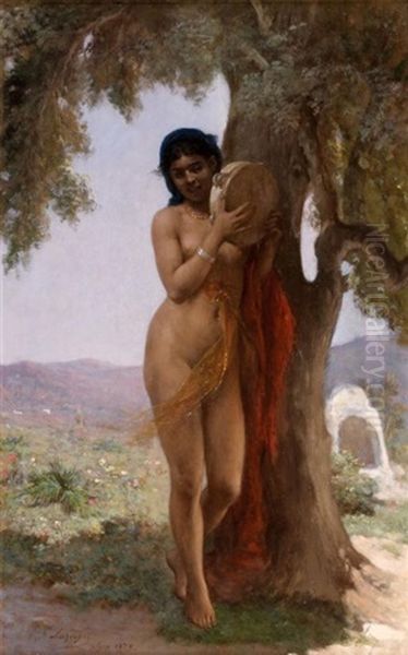 La Joueuse De Tambourin (tar) Oil Painting by Jean Raymond Hippolyte Lazerges