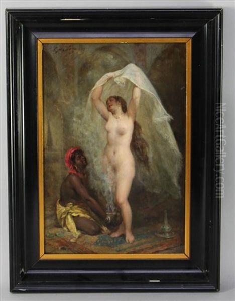 Nu Orientaliste Oil Painting by Jean Raymond Hippolyte Lazerges