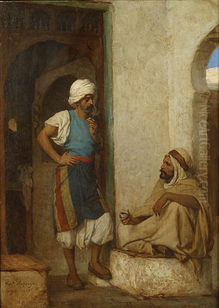 Gesprek Tussen Twee Oosterse Mannen Oil Painting by Jean Raymond Hippolyte Lazerges