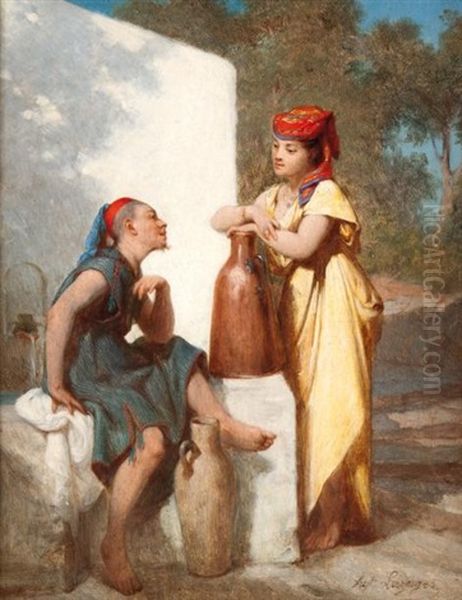 Conversation Au Puits Oil Painting by Jean Raymond Hippolyte Lazerges