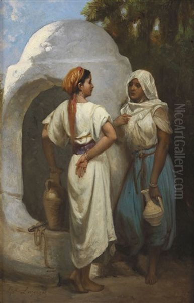 Femmes Au Puits Oil Painting by Jean Raymond Hippolyte Lazerges