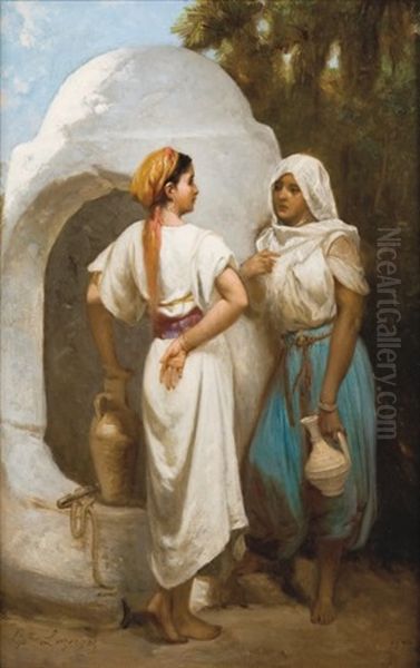 Orientales Au Puits Oil Painting by Jean Raymond Hippolyte Lazerges