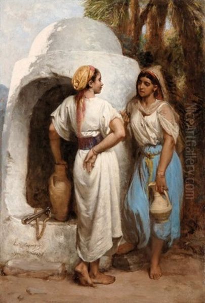 Femmes Au Puits Oil Painting by Jean Raymond Hippolyte Lazerges