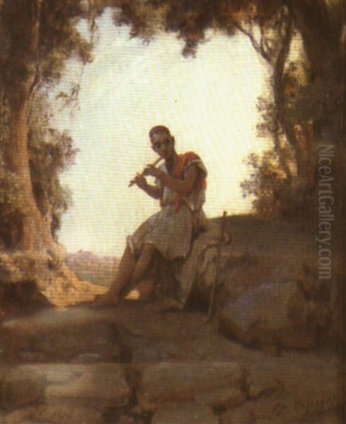 Le Joueur De Ney Oil Painting by Jean Raymond Hippolyte Lazerges